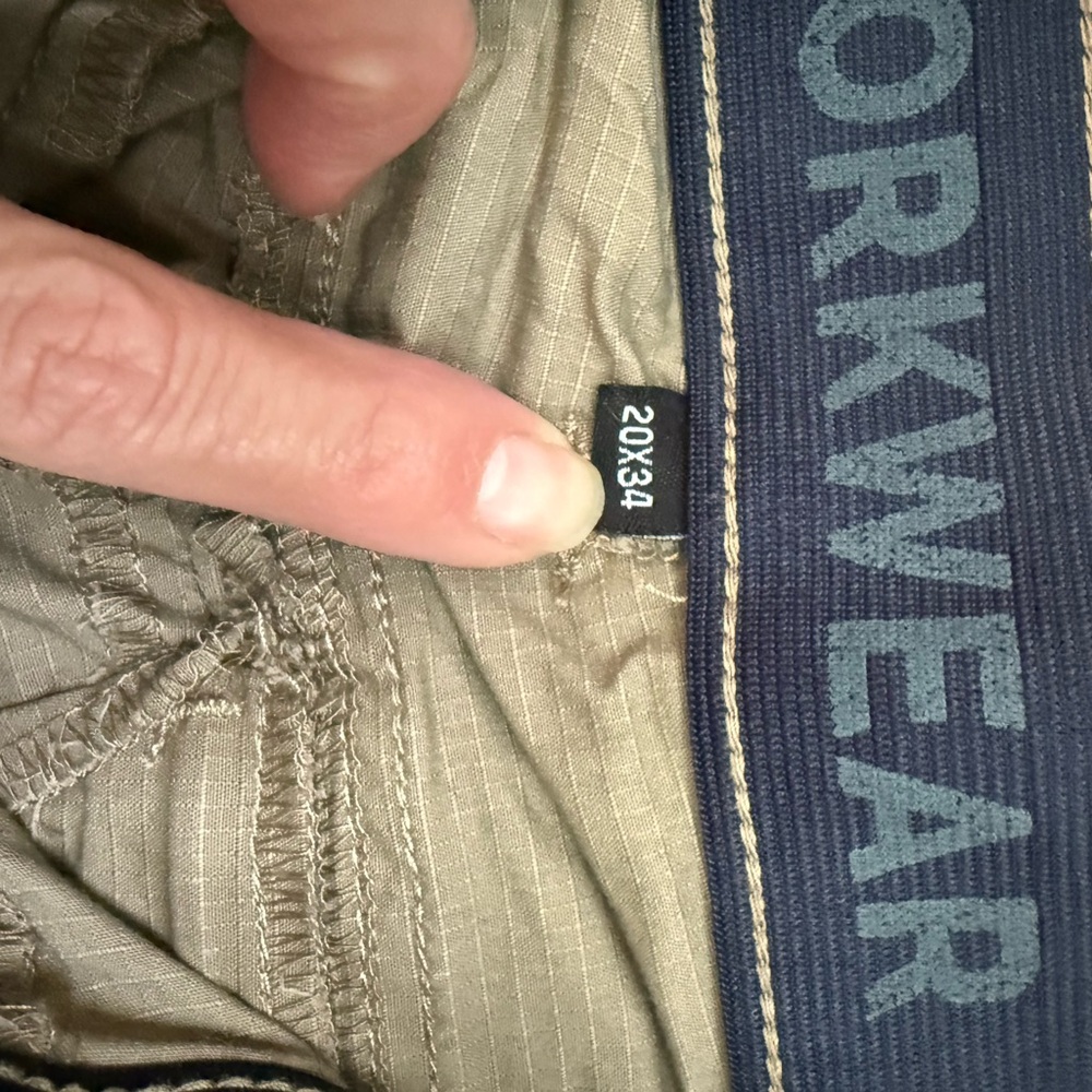 Workwear Pants with Blue and Tan Stripes